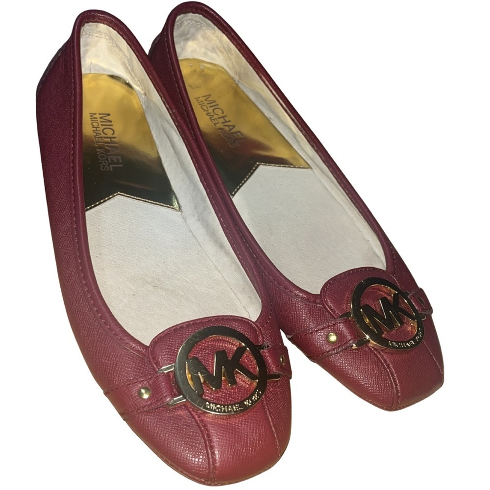 Michael Kors Fulton Moc Ballet Flats - Dark Red/Burgundy Leather, 6.5M